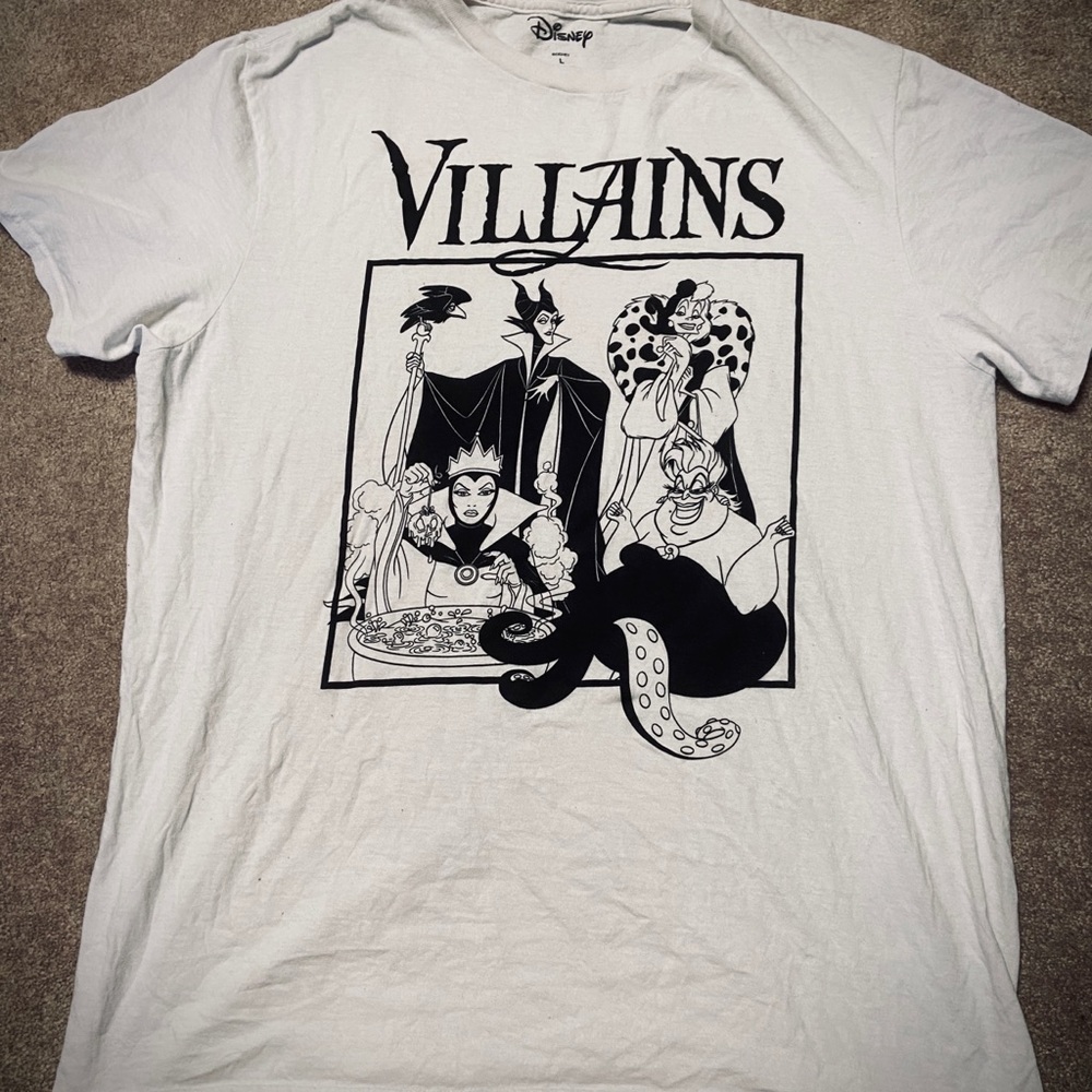 Disney Villains White Graphic T-Shirt  🦹‍♀️